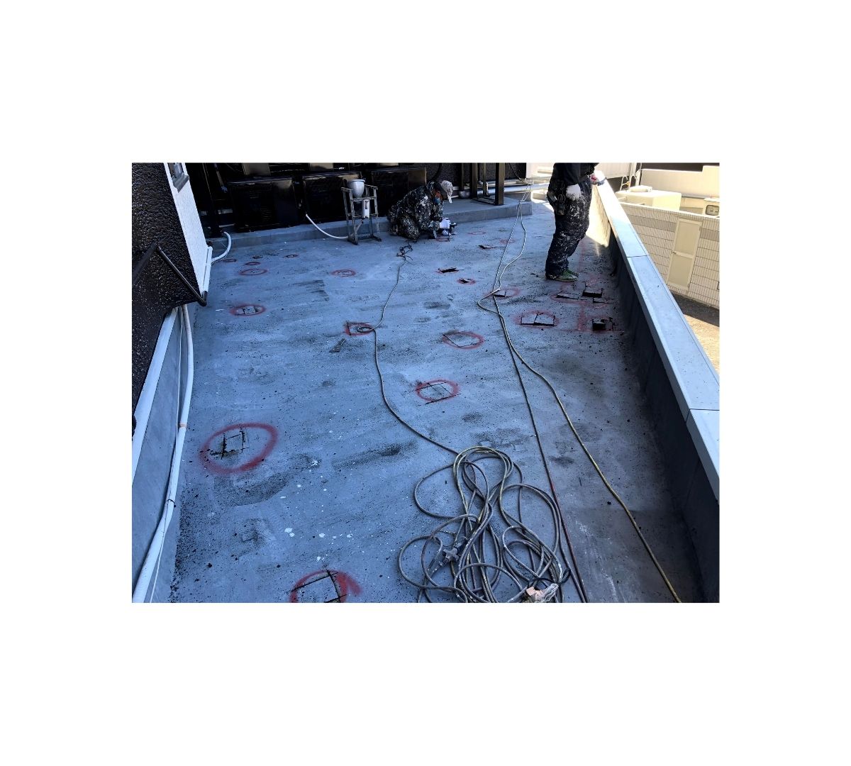 2階屋上全景 調査状況