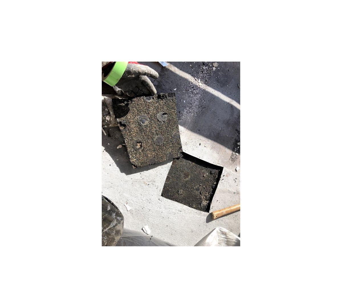 2階屋上 切開調査状況