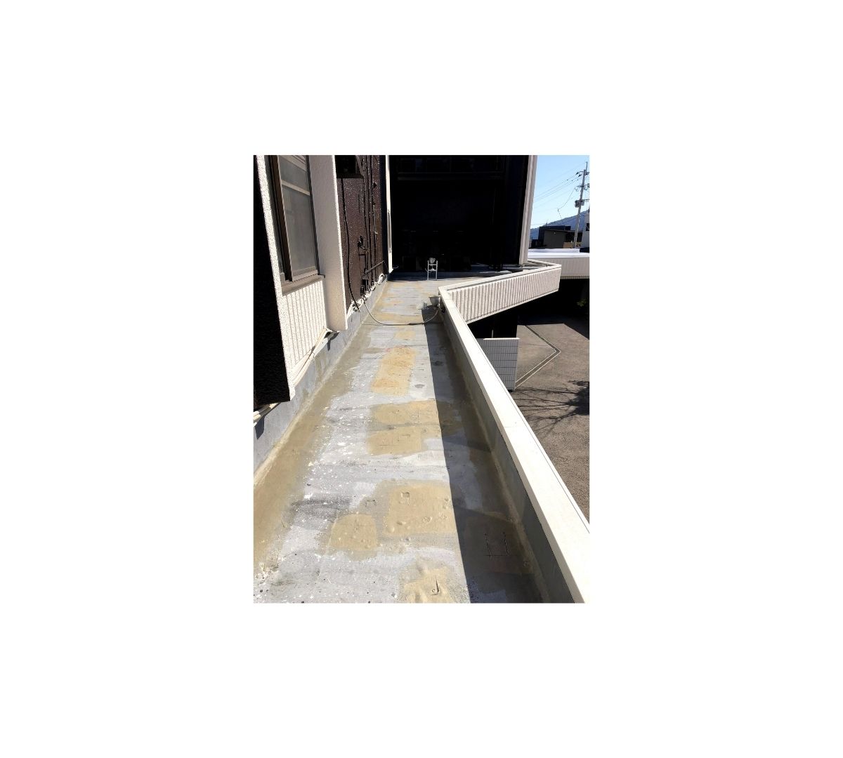 2階屋上 下地補修施工状況