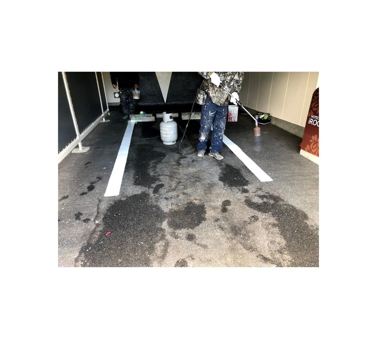 駐車場ロードカラー施工状況